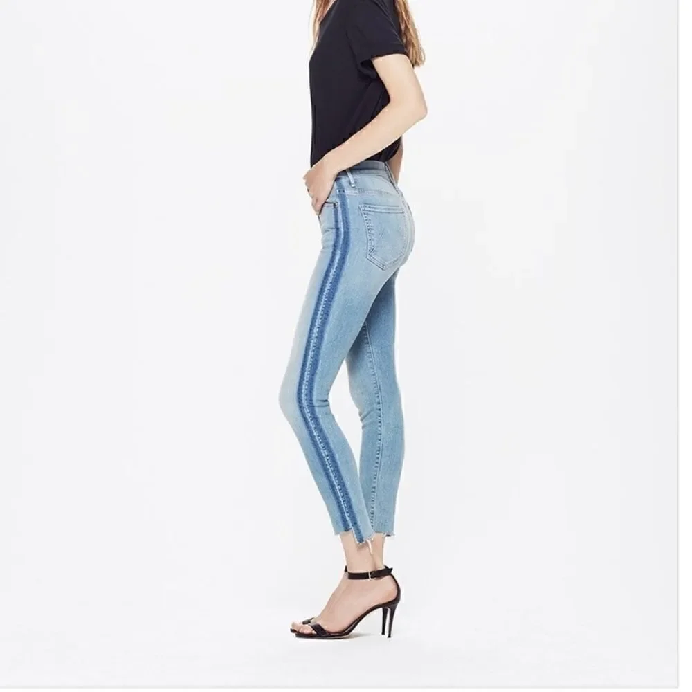 Mother stunner zip ankle step fray skinny jeans size 24